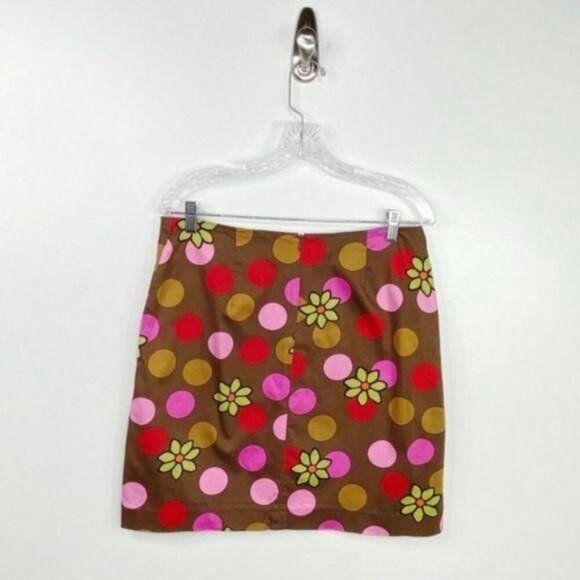 RANDI M. Colorful Floral Polka Dot Print Skirt 10 - Picture 2 of 4